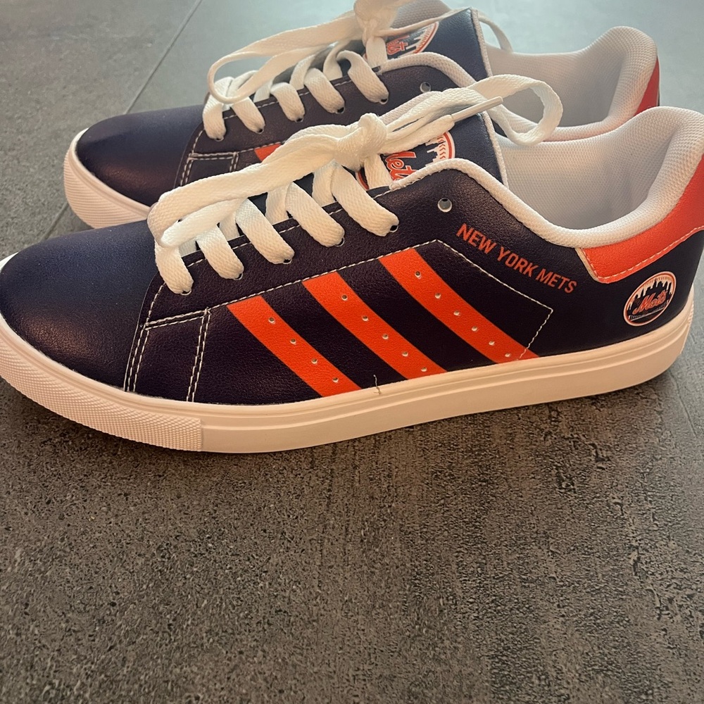 New York Mets Navy and Orange Women's Sneakers